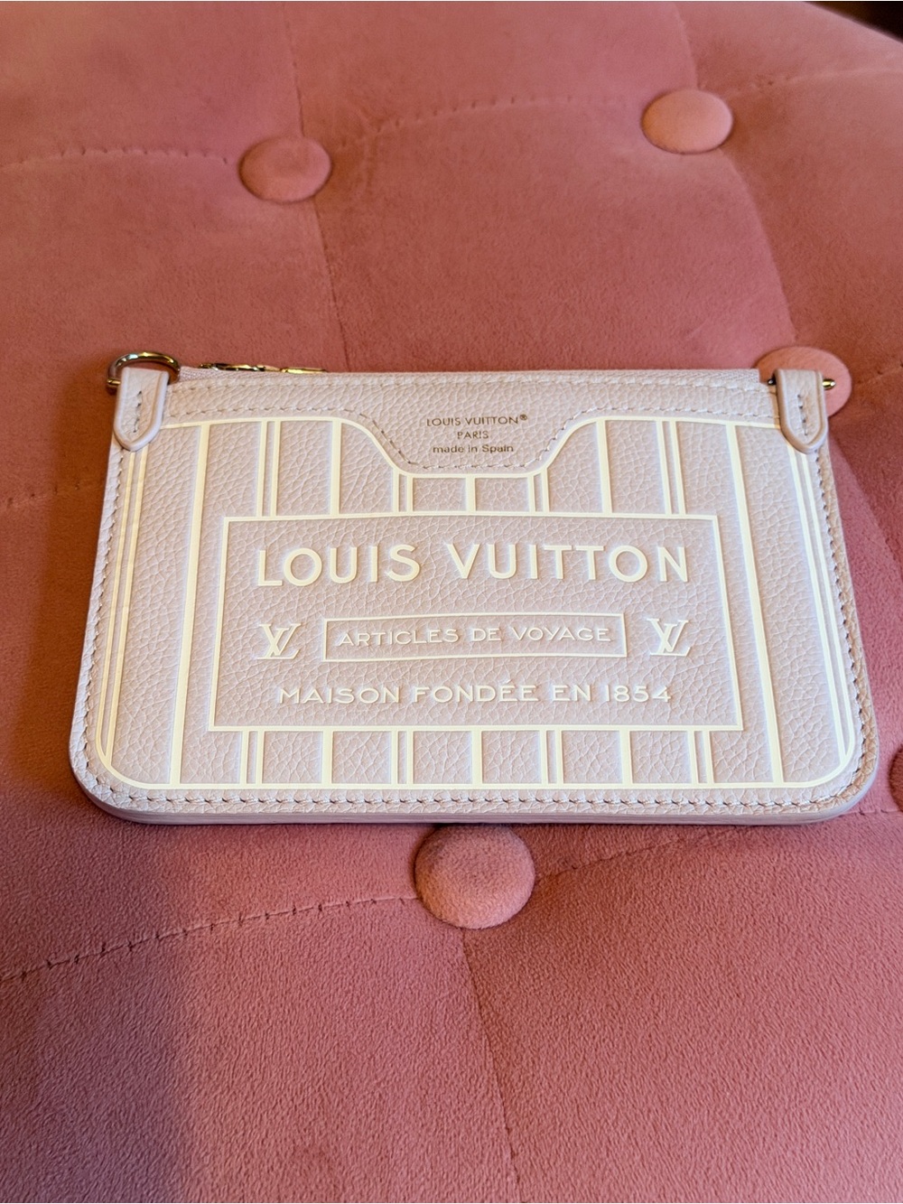 Louis Vuitton Neverfull inside out BB lilac pouch